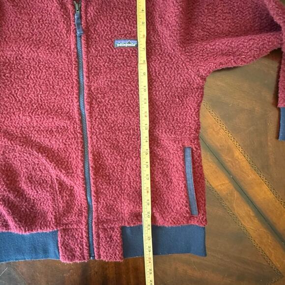 Patagonia Women's woolyester fleece jacket full zip Red Navy Medium Fleece - Picture 9 of 9
